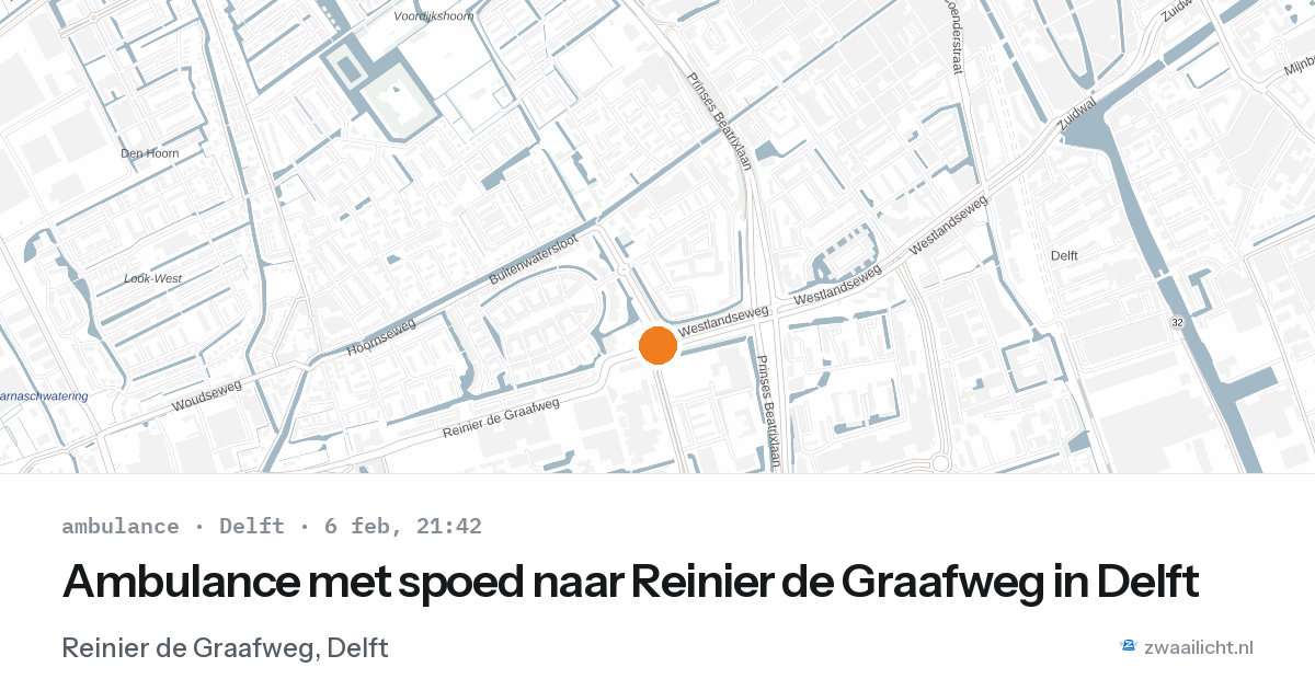 Ambulance met spoed naar Reinier de Graafweg in Delft — 6 feb 2026