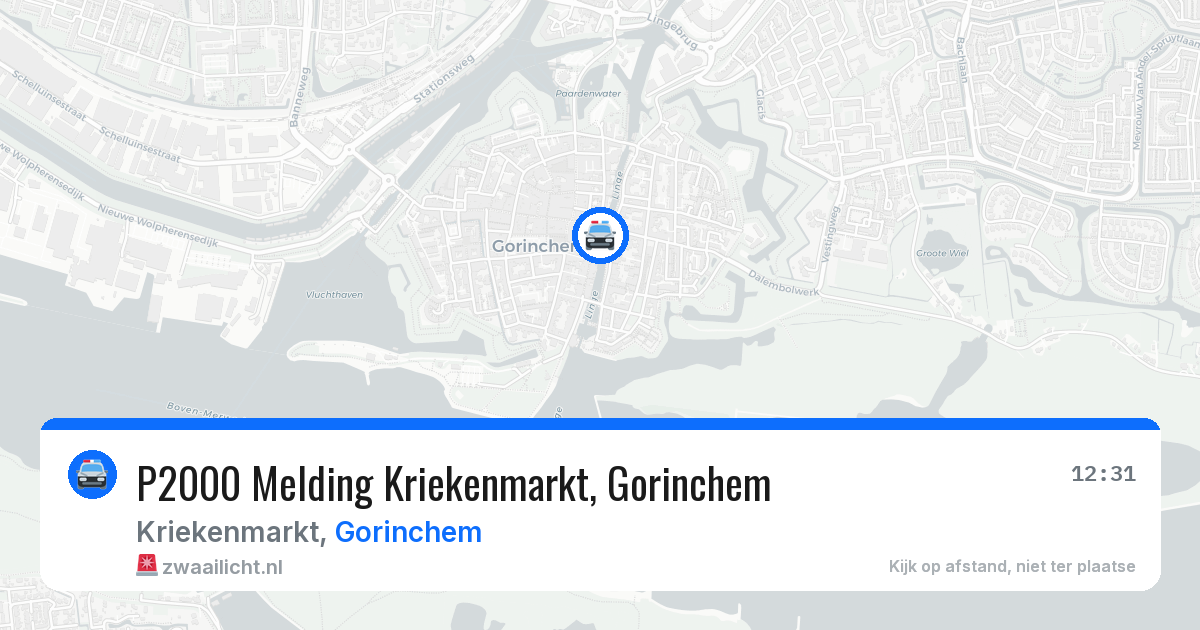 P2000 Melding Kriekenmarkt, Gorinchem — 22 jul 2026