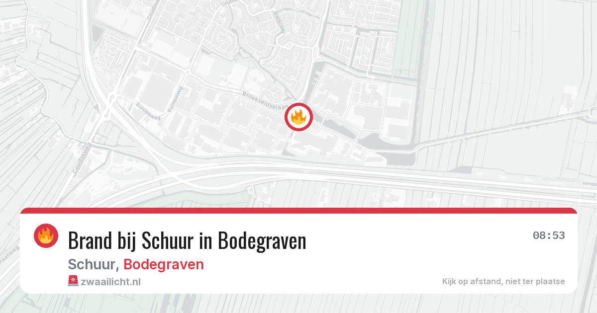 Brand bij Schuur in Bodegraven — 8 jun 2026
