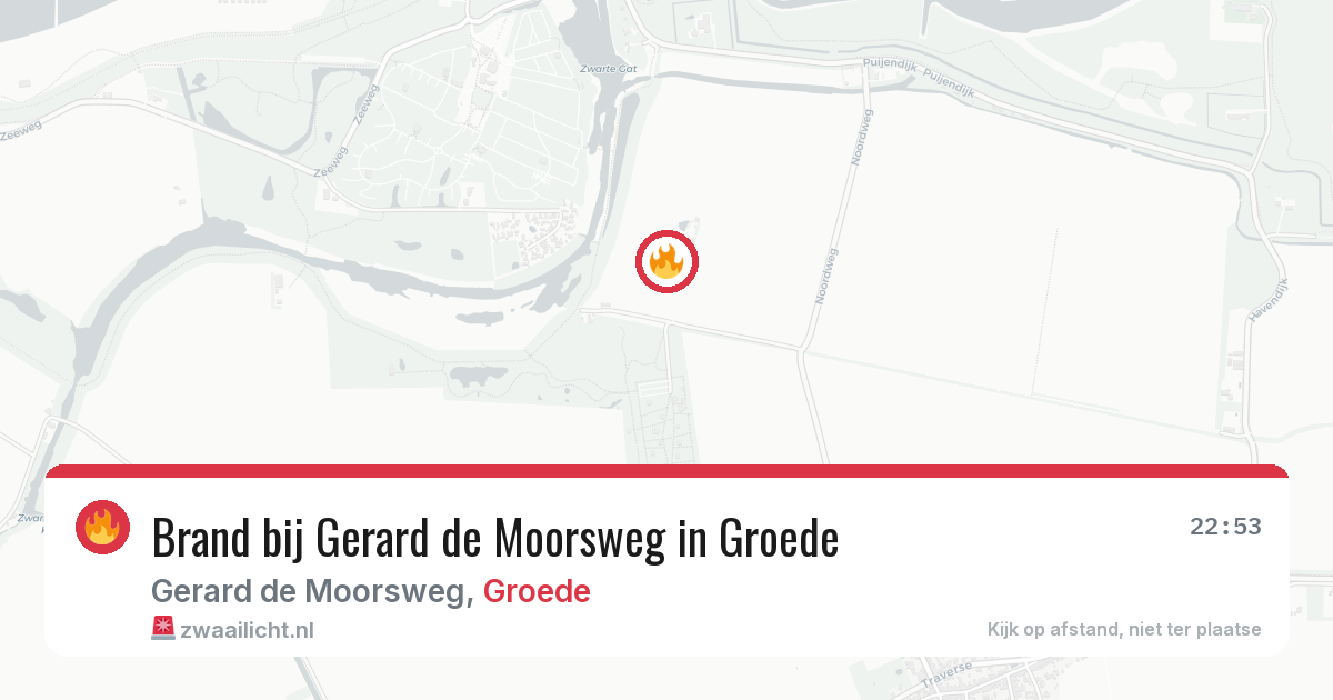 Brand bij Gerard de Moorsweg in Groede — 19 jun 2026