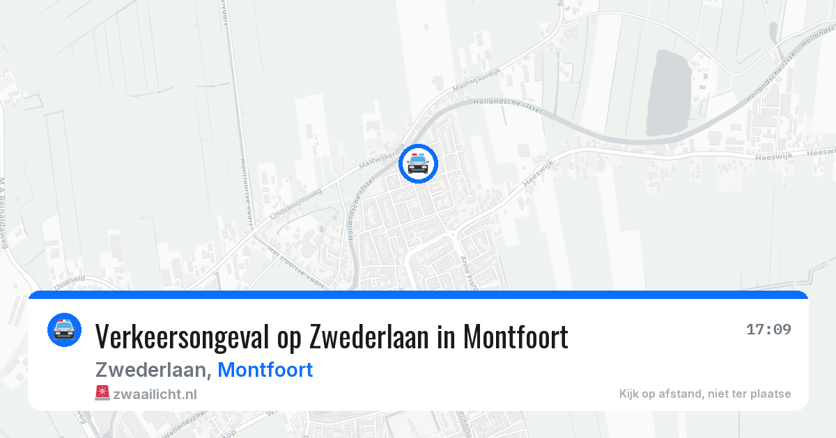 Verkeersongeval op Zwederlaan in Montfoort — 11 aug 2026