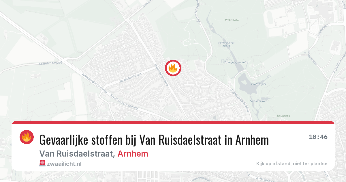 Gevaarlijke stoffen bij Van Ruisdaelstraat in Arnhem — 6 jul 2026