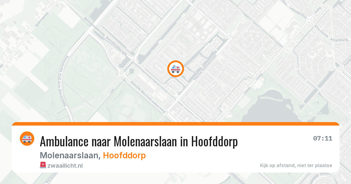 Ambulance naar Molenaarslaan in Hoofddorp — 25 mei 2026