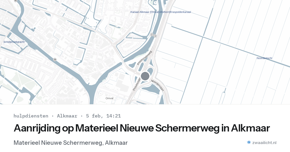 Aanrijding op Materieel Nieuwe Schermerweg in Alkmaar — 5 feb 2026
