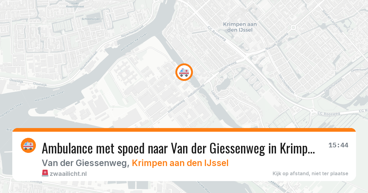 Ambulance met spoed naar Van der Giessenweg in Krimpen aan den IJssel — 7 jul 2026
