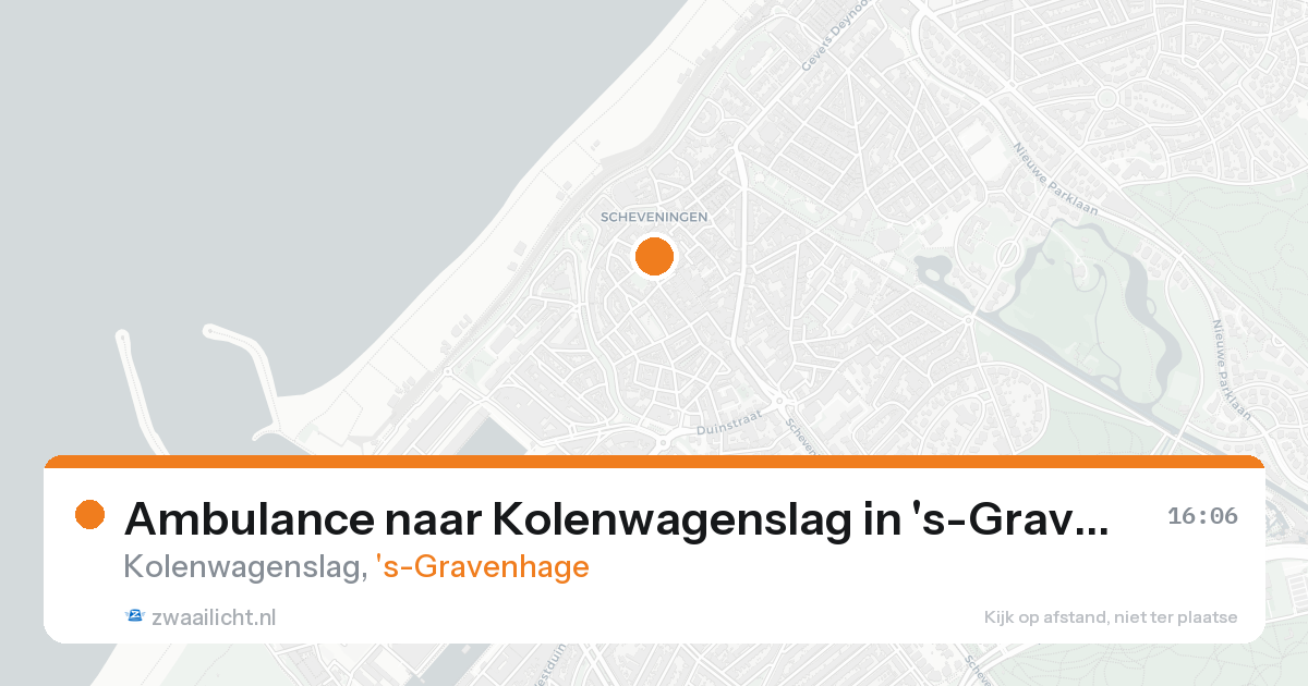 Ambulance naar Kolenwagenslag in 's-Gravenhage — 17 aug 2026