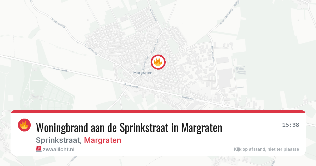 Woningbrand aan de Sprinkstraat in Margraten — 13 jun 2026