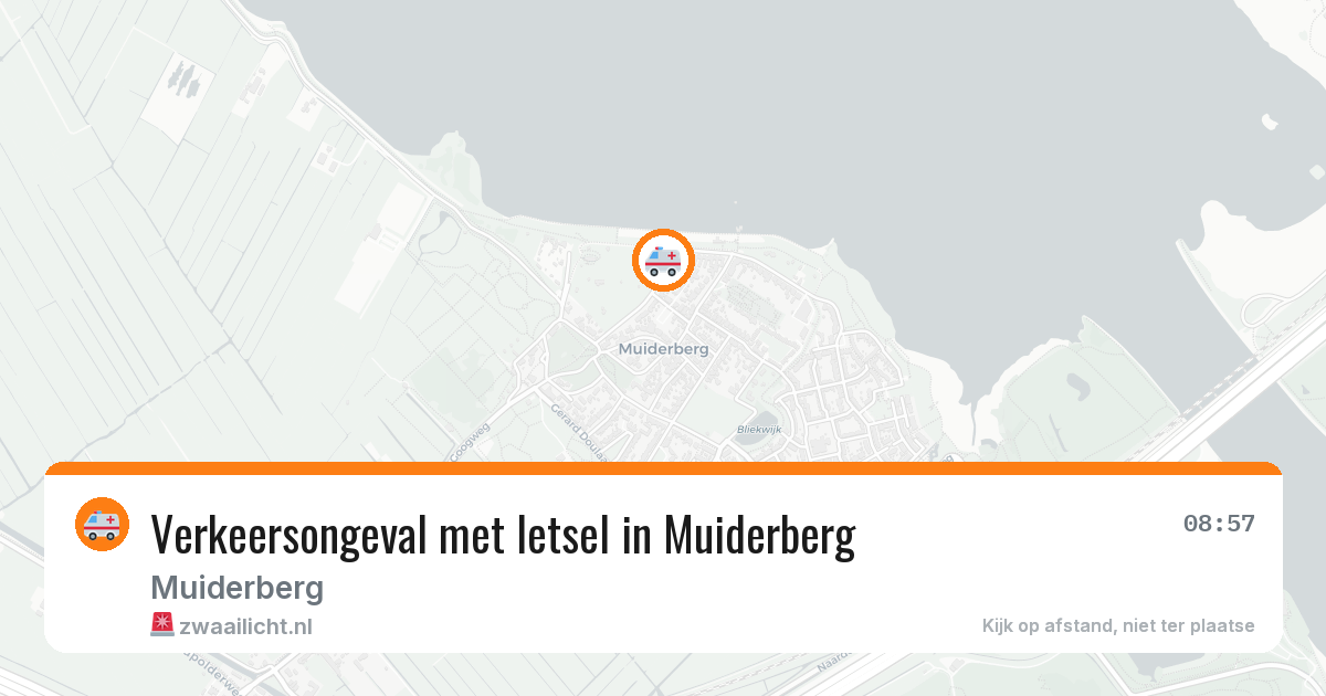 Verkeersongeval met letsel in Muiderberg — 17 mrt 2026