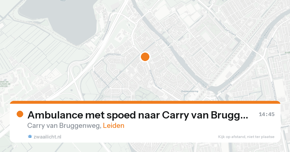 Ambulance met spoed naar Carry van Bruggenweg in Leiden — 15 mei 2026
