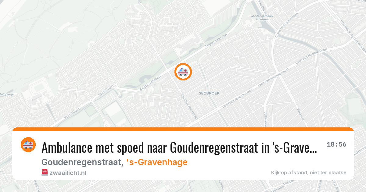 Ambulance met spoed naar Goudenregenstraat in 's-Gravenhage — 19 apr 2026