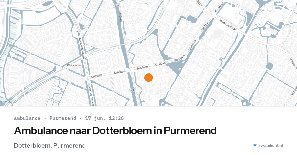 Ambulance naar Dotterbloem in Purmerend — 17 jun 2026