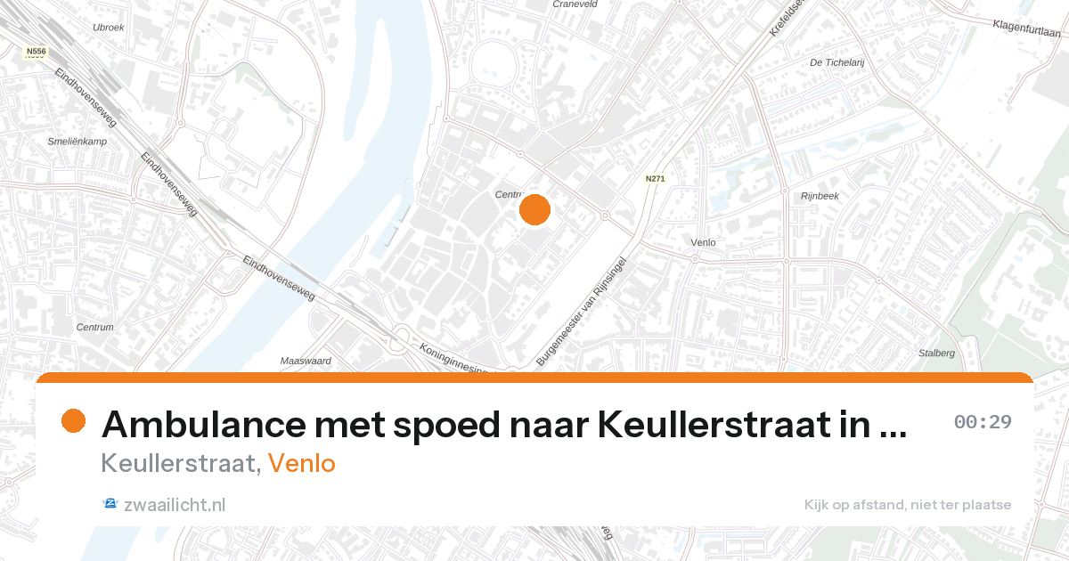 Ambulance met spoed naar Keullerstraat in Venlo — 11 aug 2026