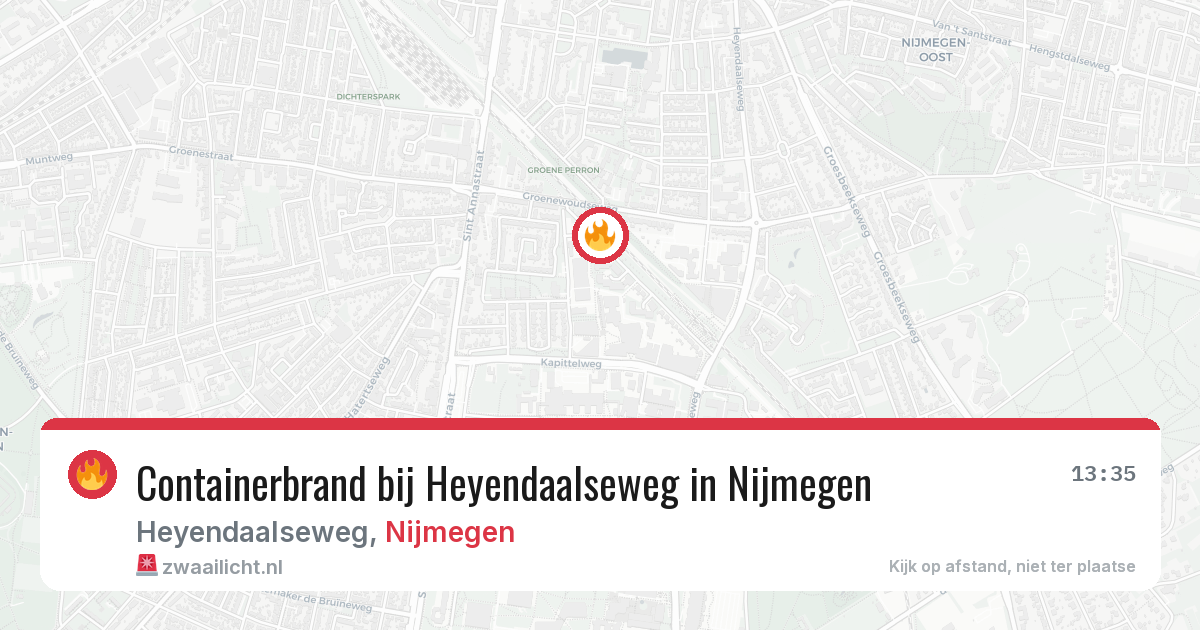 Containerbrand bij Heyendaalseweg in Nijmegen — 26 jul 2026