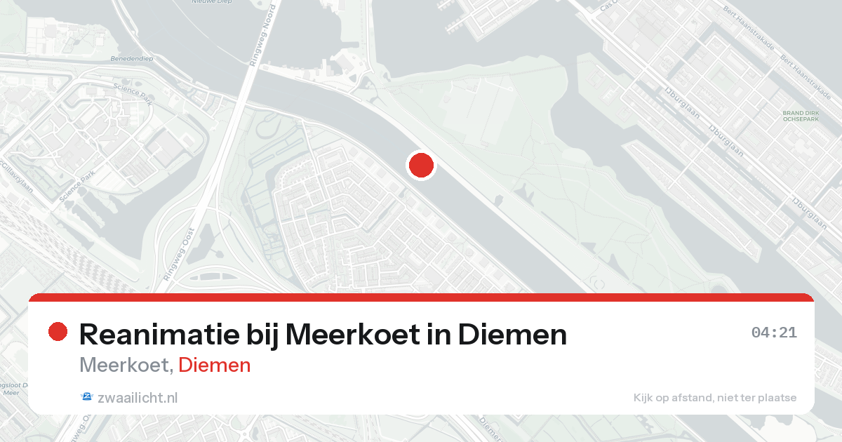 Reanimatie bij Meerkoet in Diemen — 16 aug 2026