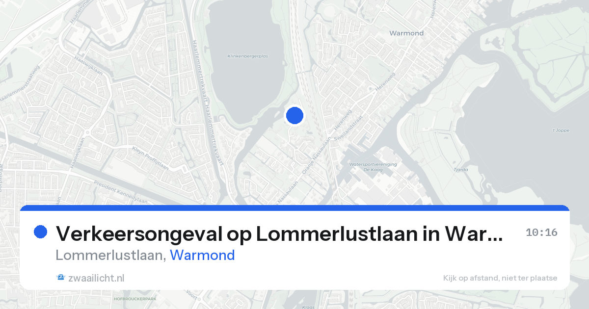Verkeersongeval op Lommerlustlaan in Warmond — 15 aug 2026
