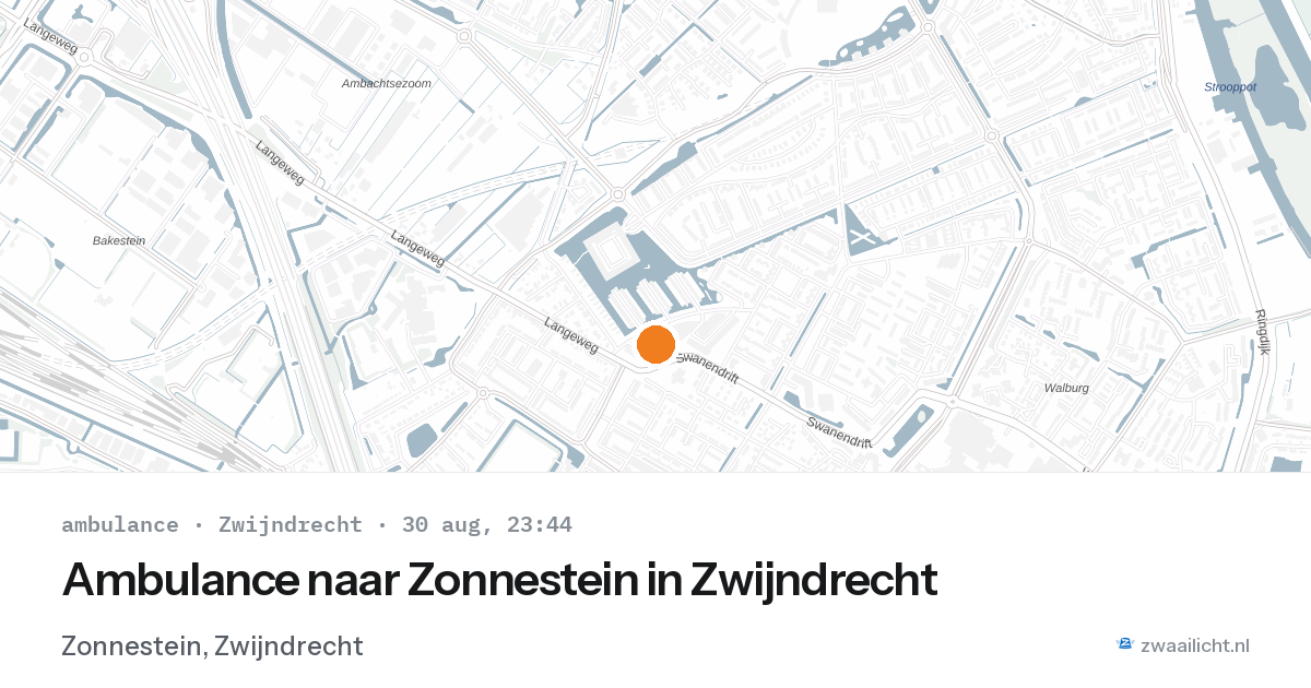 Ambulance naar Zonnestein in Zwijndrecht — 30 aug 2026