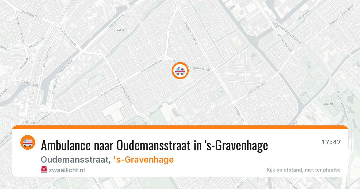 Ambulance naar Oudemansstraat in 's-Gravenhage — 8 jul 2026