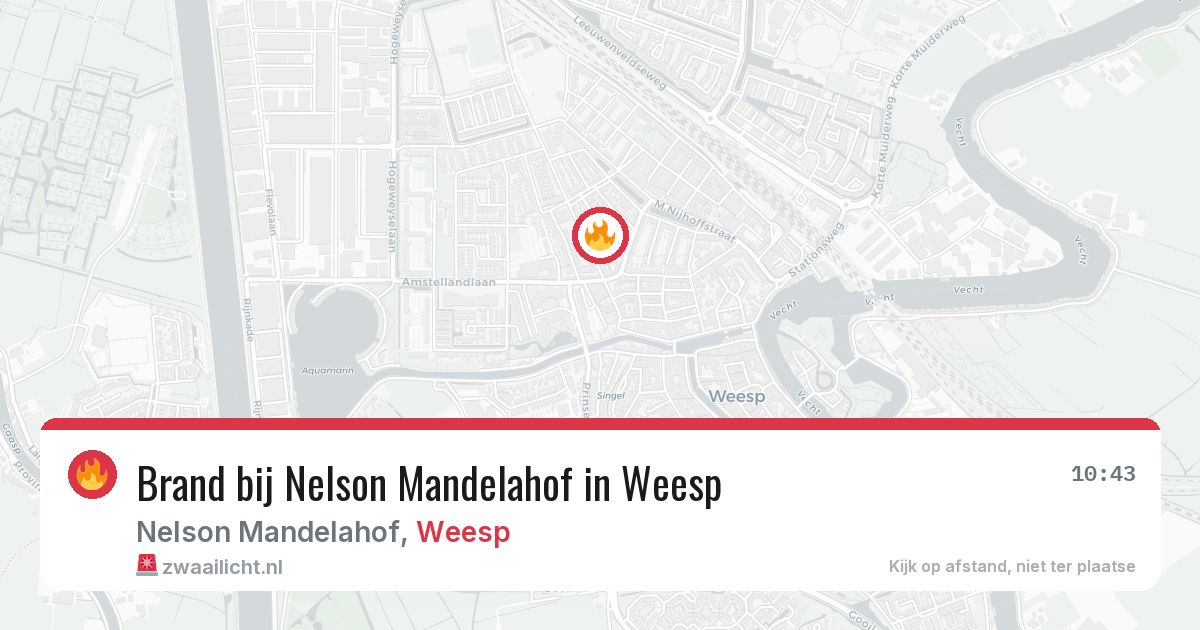 Brand bij Nelson Mandelahof in Weesp — 12 apr 2026