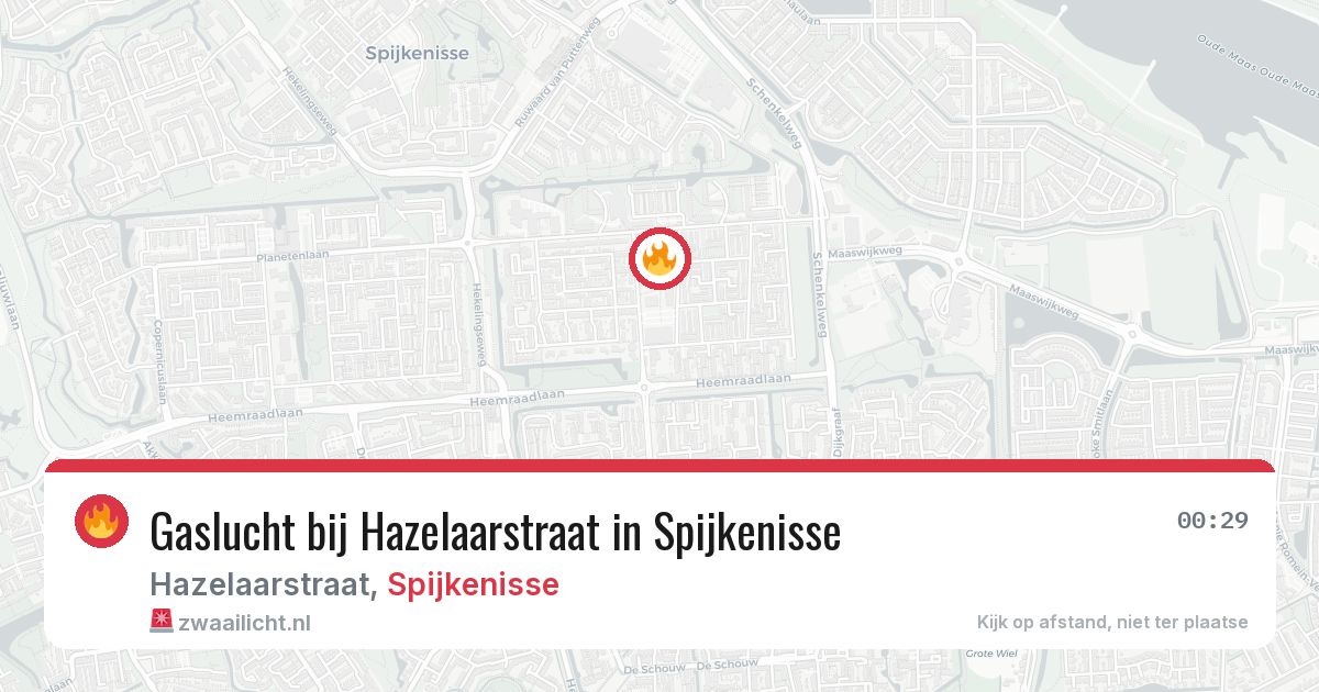 Gaslucht bij Hazelaarstraat in Spijkenisse — 19 mrt 2026