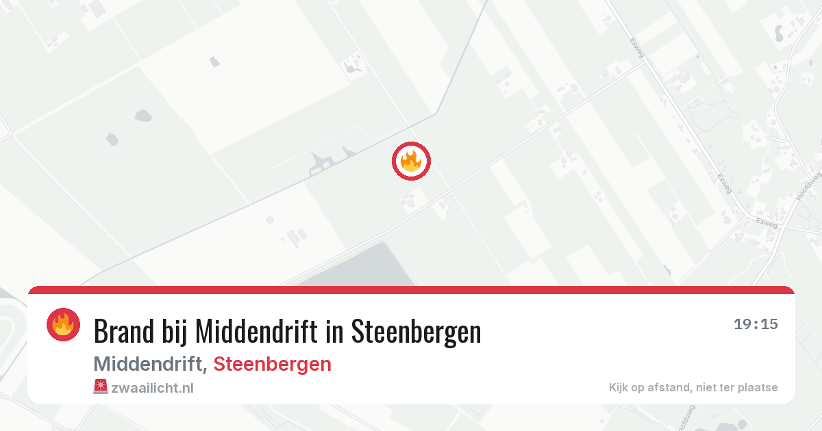 Brand bij Middendrift in Steenbergen — 13 aug 2026