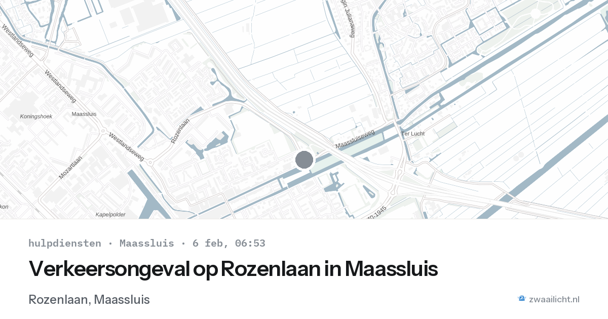 Verkeersongeval op Rozenlaan in Maassluis — 6 feb 2026