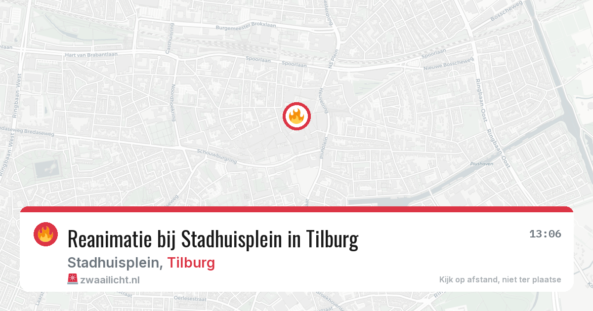 Reanimatie bij Stadhuisplein in Tilburg — 28 jul 2026