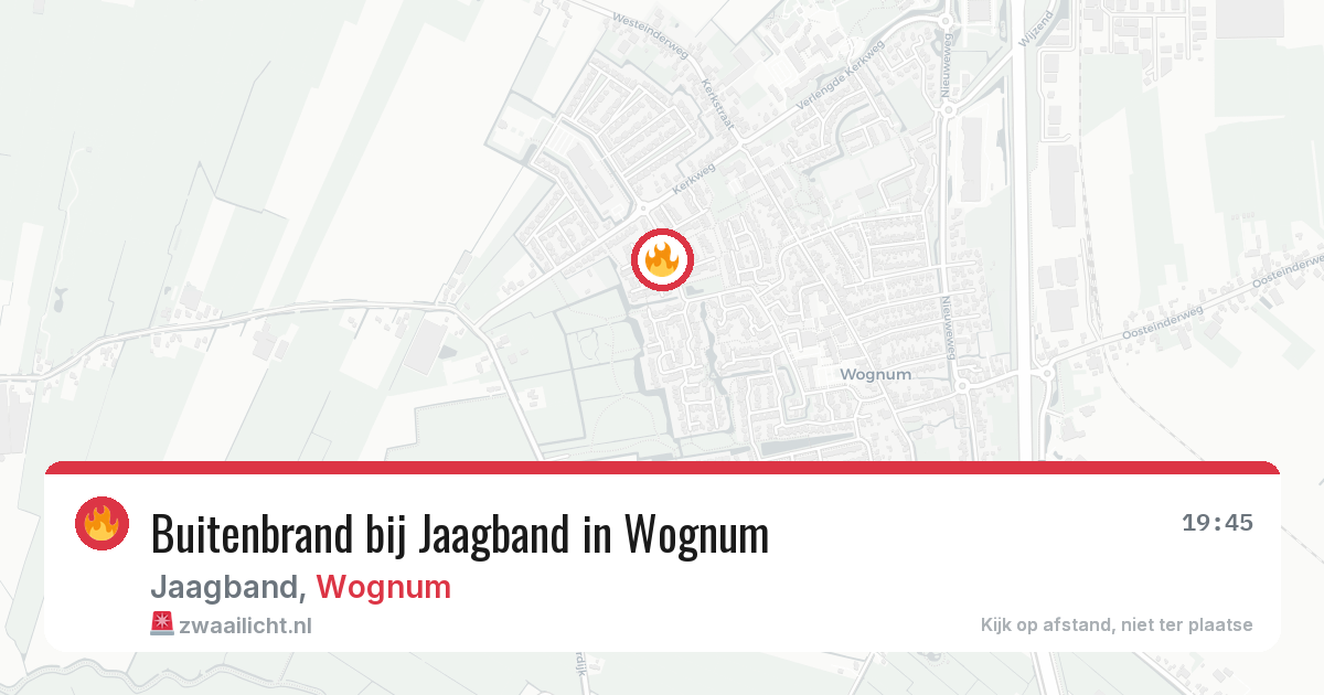 Buitenbrand bij Jaagband in Wognum — 1 jul 2026