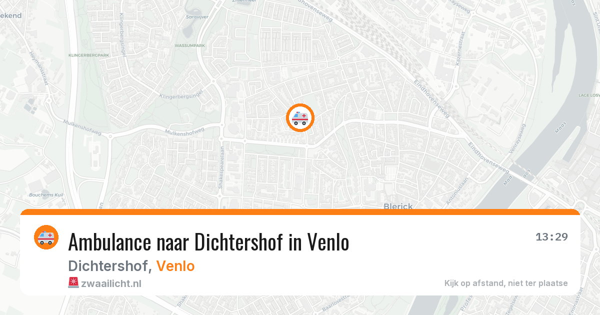 Ambulance naar Dichtershof in Venlo — 30 jul 2026