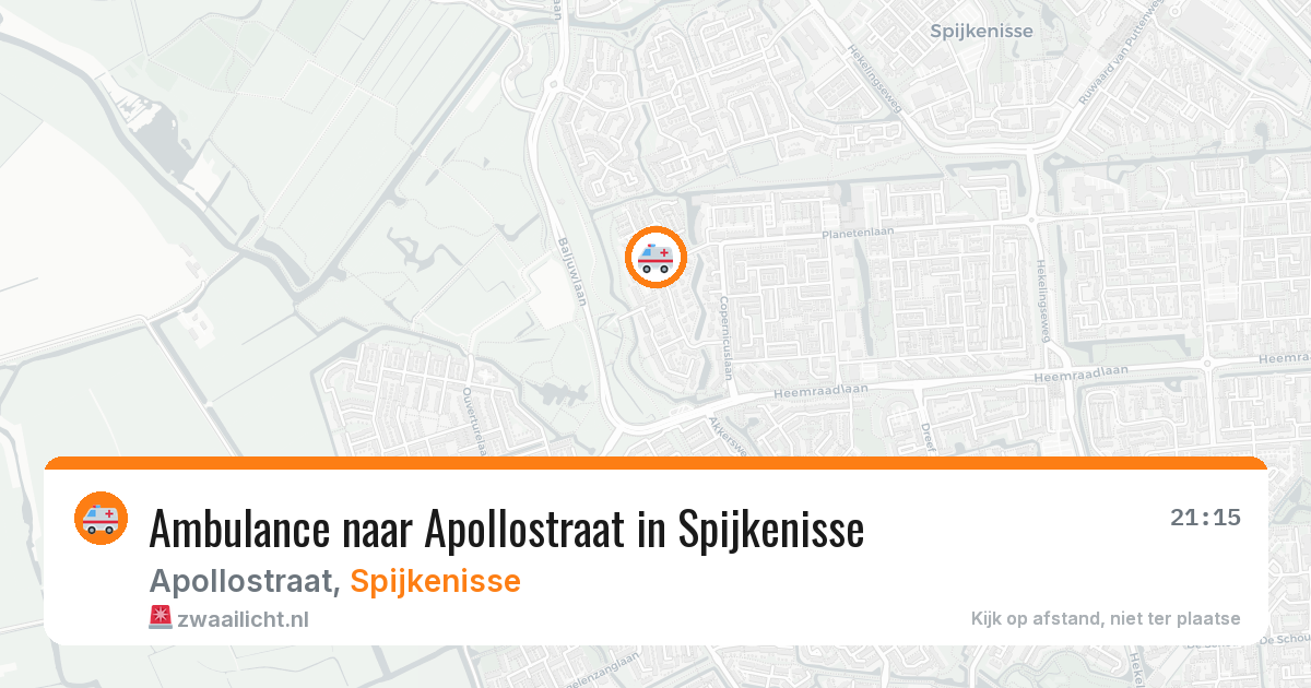 Ambulance naar Apollostraat in Spijkenisse — 12 aug 2026