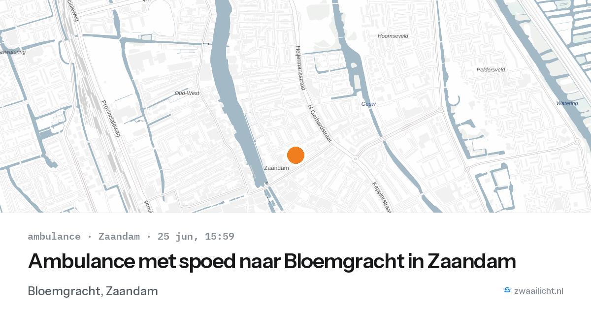Ambulance met spoed naar Bloemgracht in Zaandam — 25 jun 2026