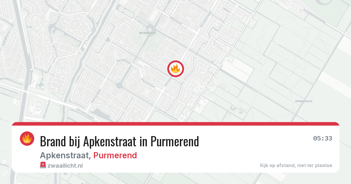 Brand bij Apkenstraat in Purmerend — 28 jun 2026