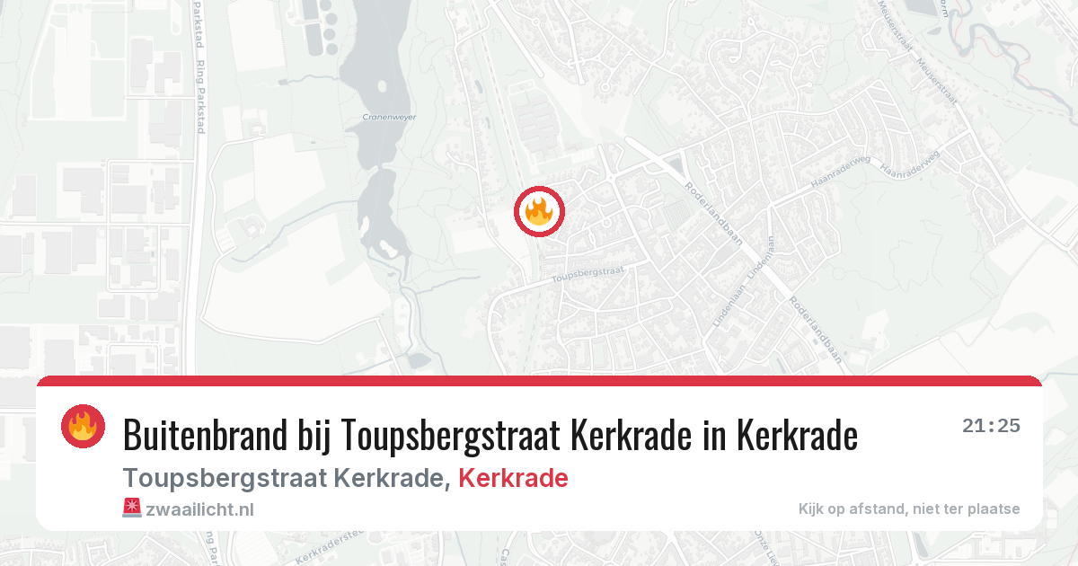 Buitenbrand bij Toupsbergstraat Kerkrade in Kerkrade — 9 aug 2026