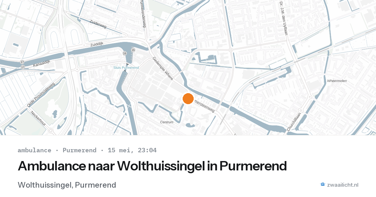 Ambulance naar Wolthuissingel in Purmerend — 15 mei 2026