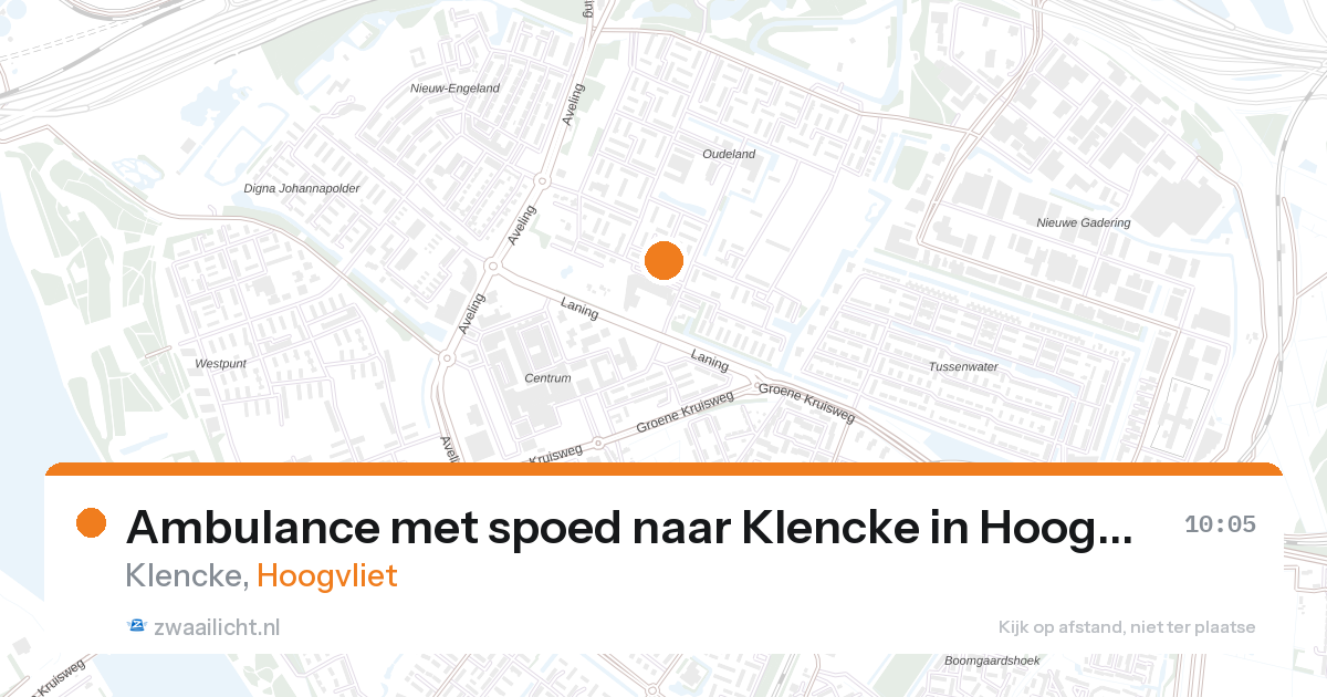 Ambulance met spoed naar Klencke in Hoogvliet — 18 jul 2026