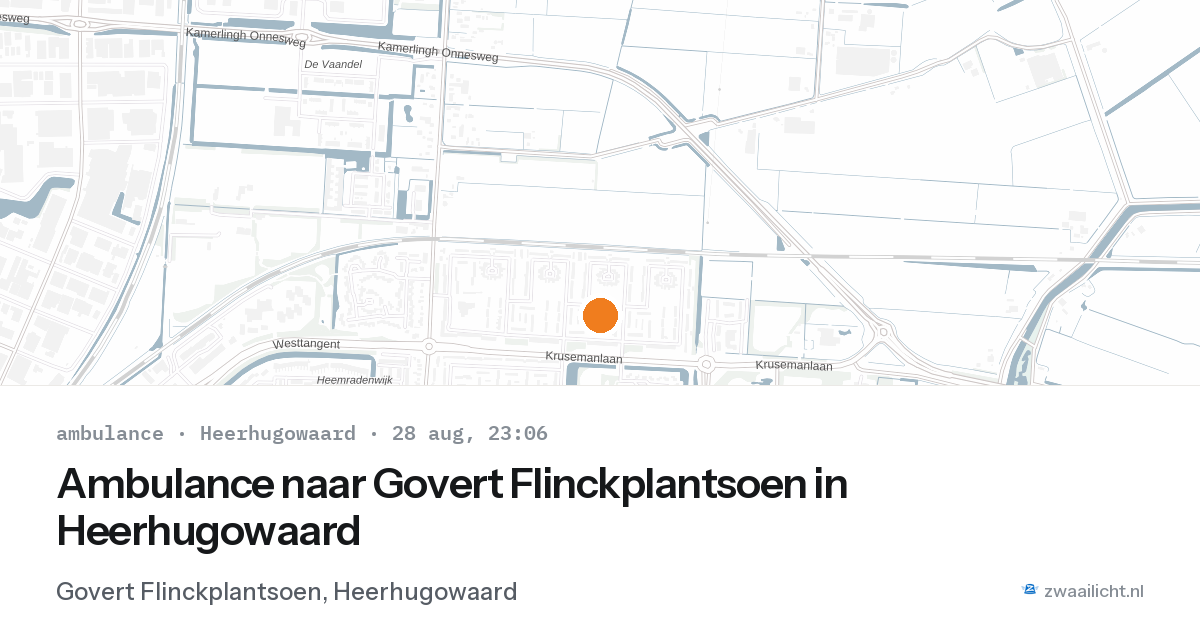 Ambulance naar Govert Flinckplantsoen in Heerhugowaard — 28 aug 2026