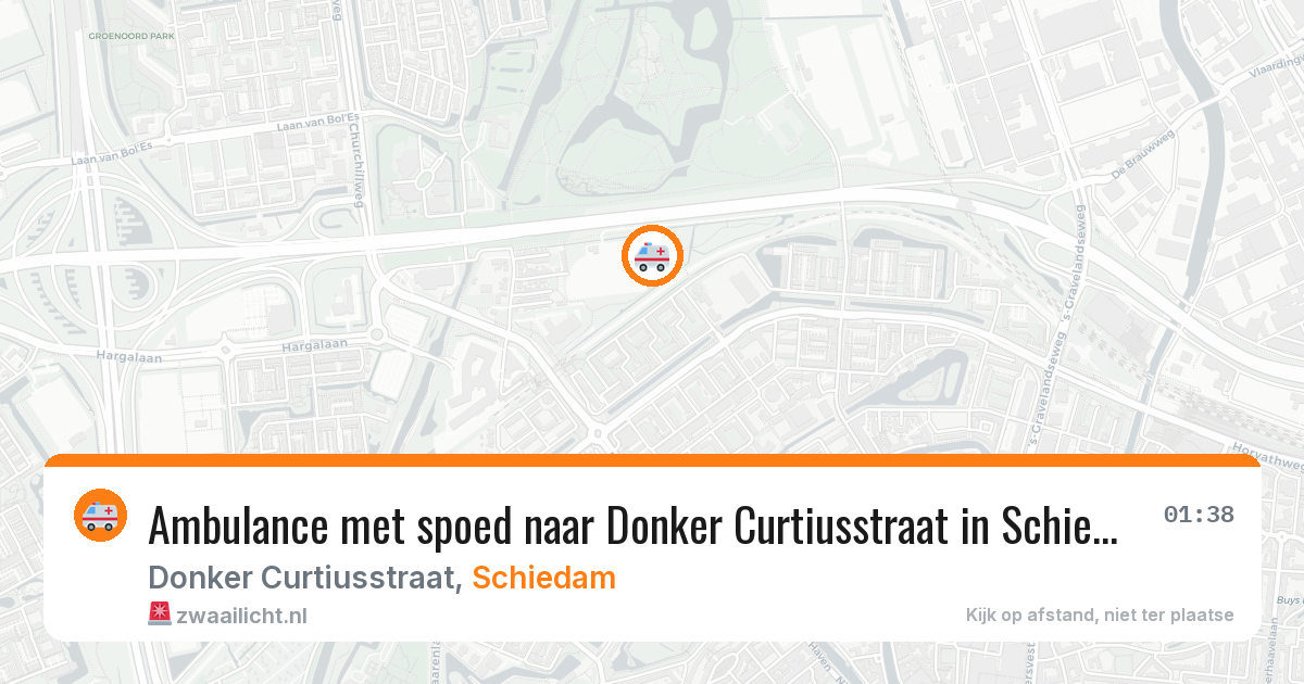 Ambulance met spoed naar Donker Curtiusstraat in Schiedam — 15 mrt 2026