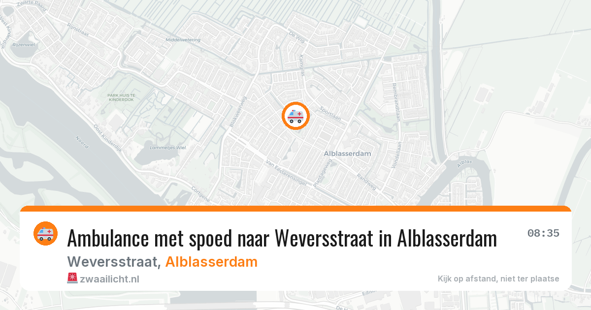 Ambulance met spoed naar Weversstraat in Alblasserdam — 4 jun 2026