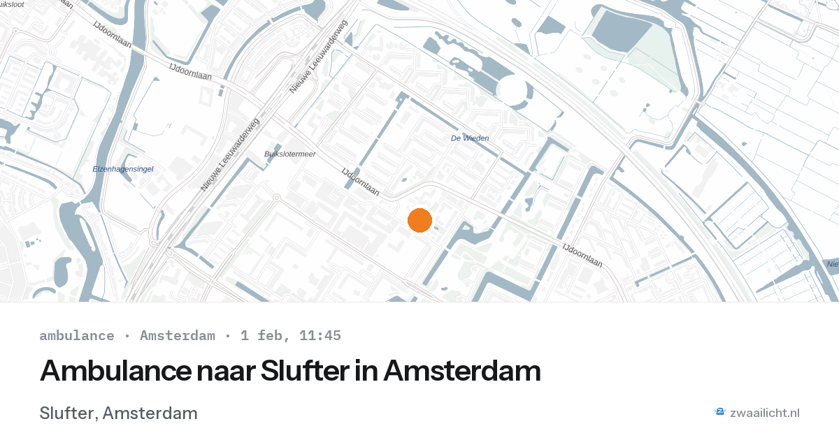 Ambulance naar Slufter in Amsterdam — 1 feb 2026