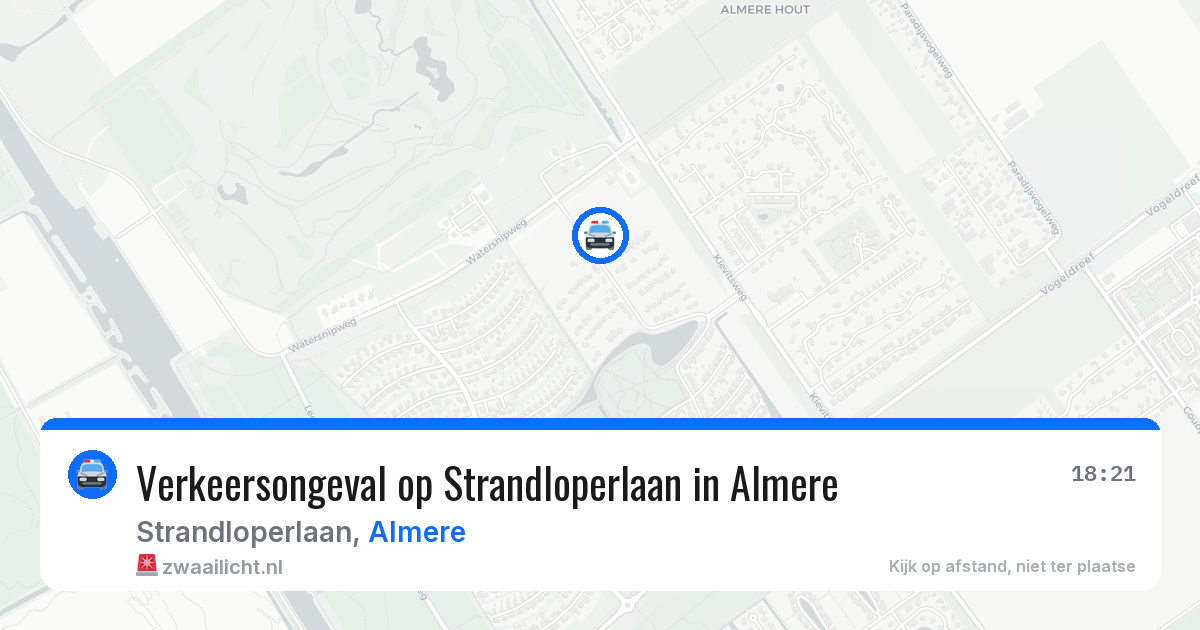 Verkeersongeval op Strandloperlaan in Almere — 30 jun 2026