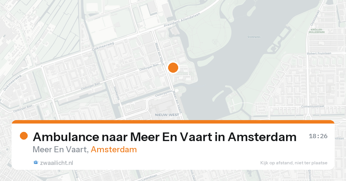 Ambulance naar Meer En Vaart in Amsterdam — 16 aug 2026