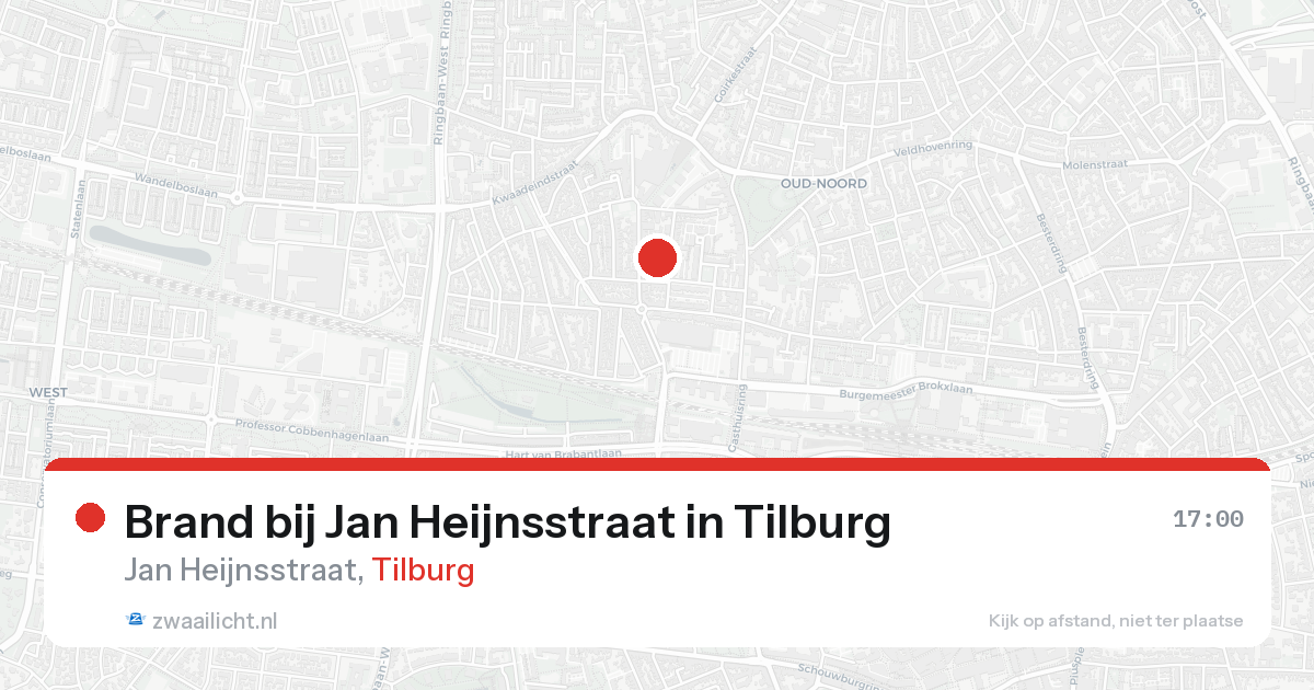 Brand bij Jan Heijnsstraat in Tilburg — 20 aug 2026