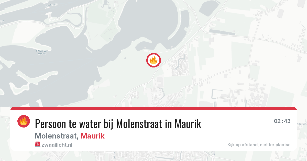 Persoon te water bij Molenstraat in Maurik — 30 mrt 2026