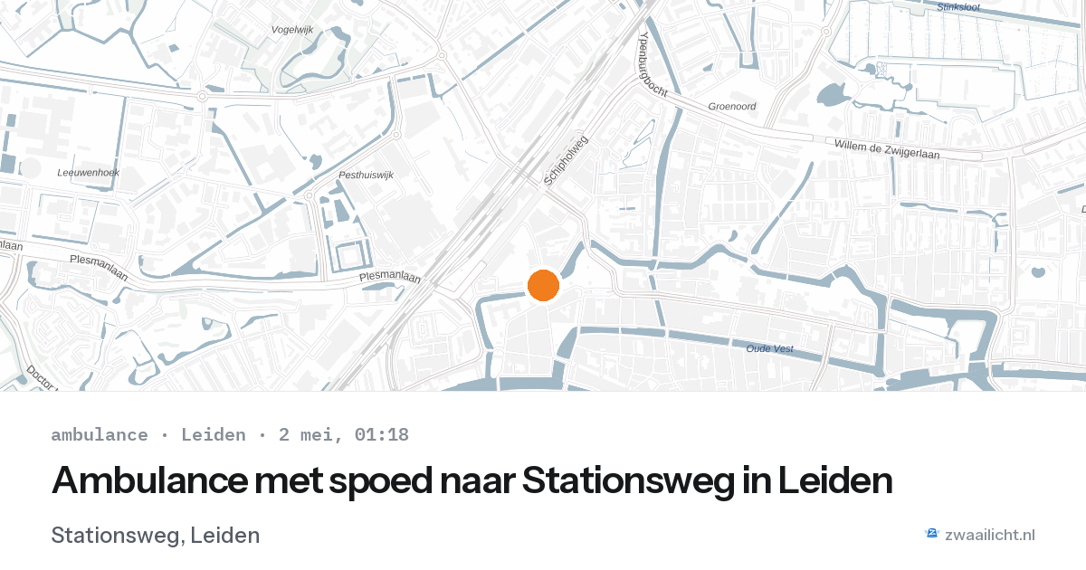 Ambulance met spoed naar Stationsweg in Leiden — 1 mei 2026