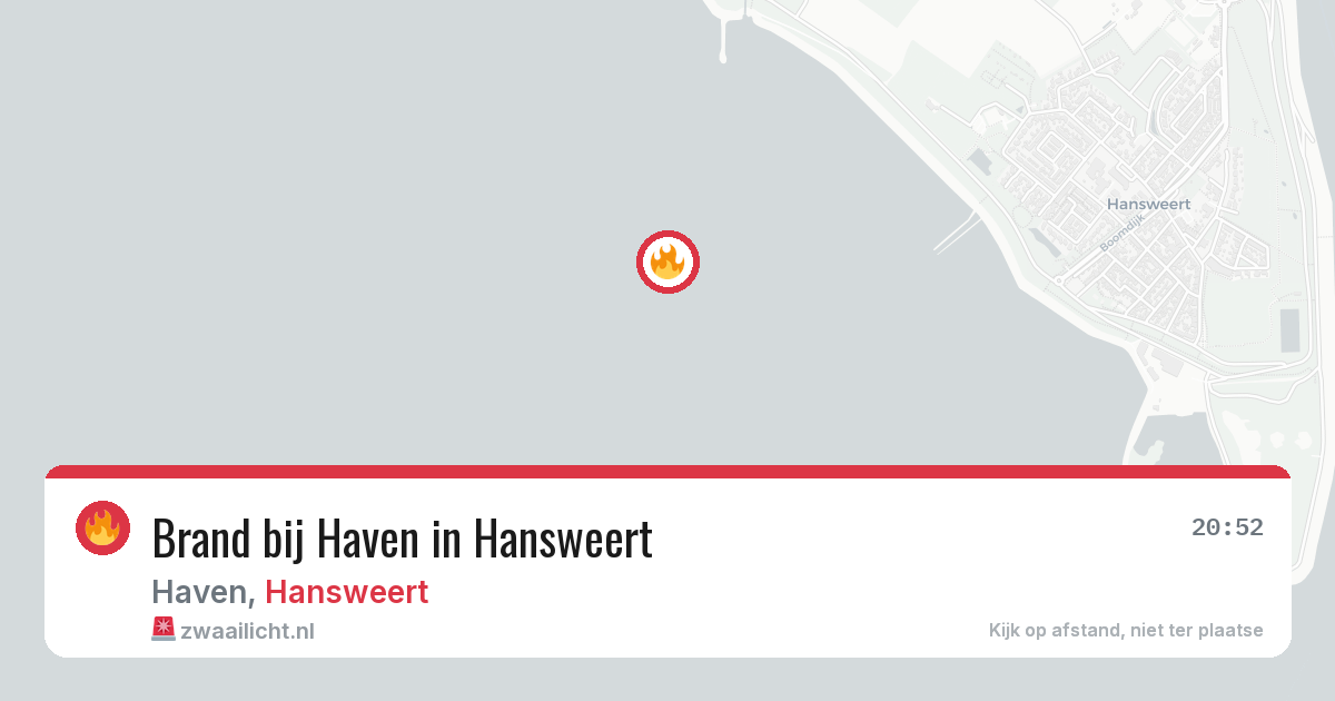 Brand bij Haven in Hansweert — 13 aug 2026