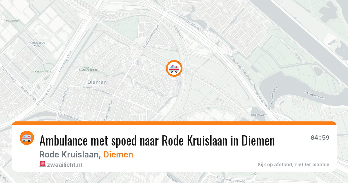 Ambulance met spoed naar Rode Kruislaan in Diemen — 18 mrt 2026