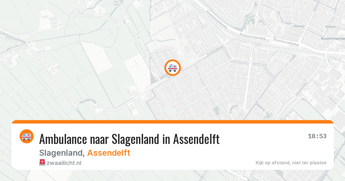 Ambulance naar Slagenland in Assendelft — 9 jun 2026
