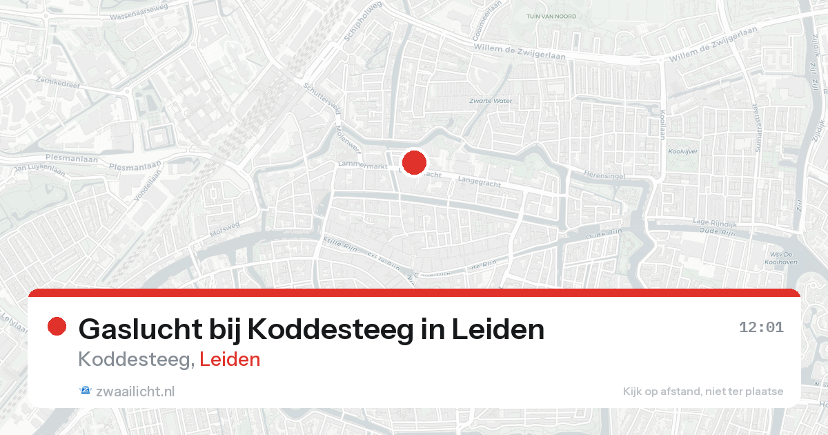 Gaslucht bij Koddesteeg in Leiden — 31 jan 2026