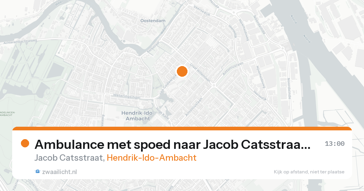 Ambulance met spoed naar Jacob Catsstraat in Hendrik-Ido-Ambacht — 16 aug 2026
