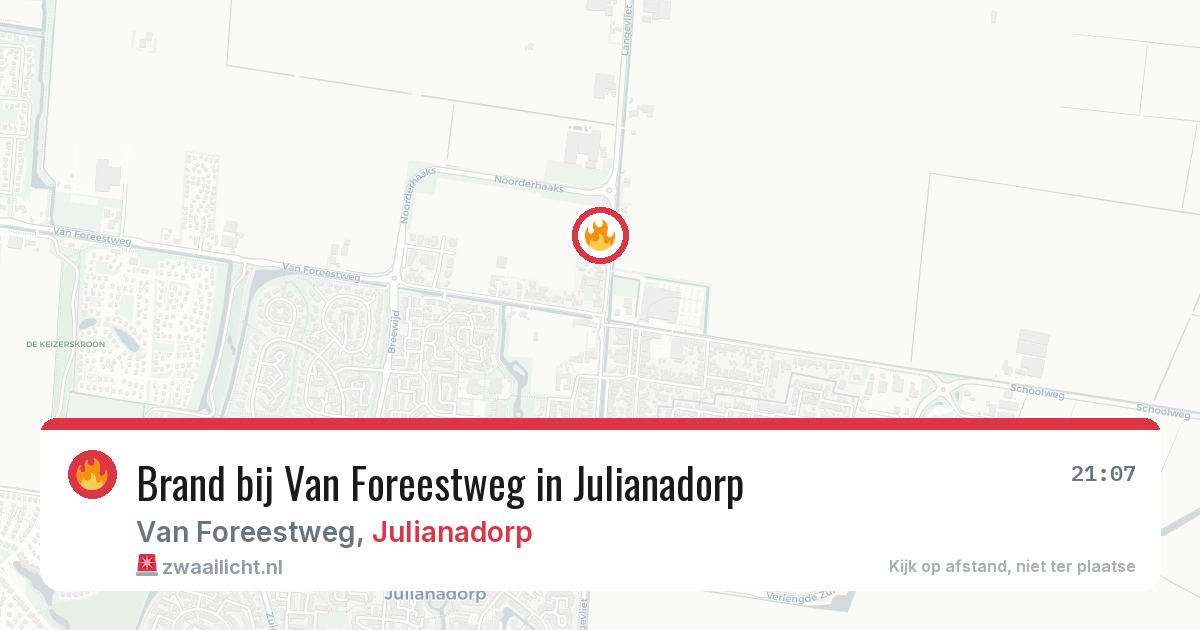 Brand bij Van Foreestweg in Julianadorp — 7 aug 2026