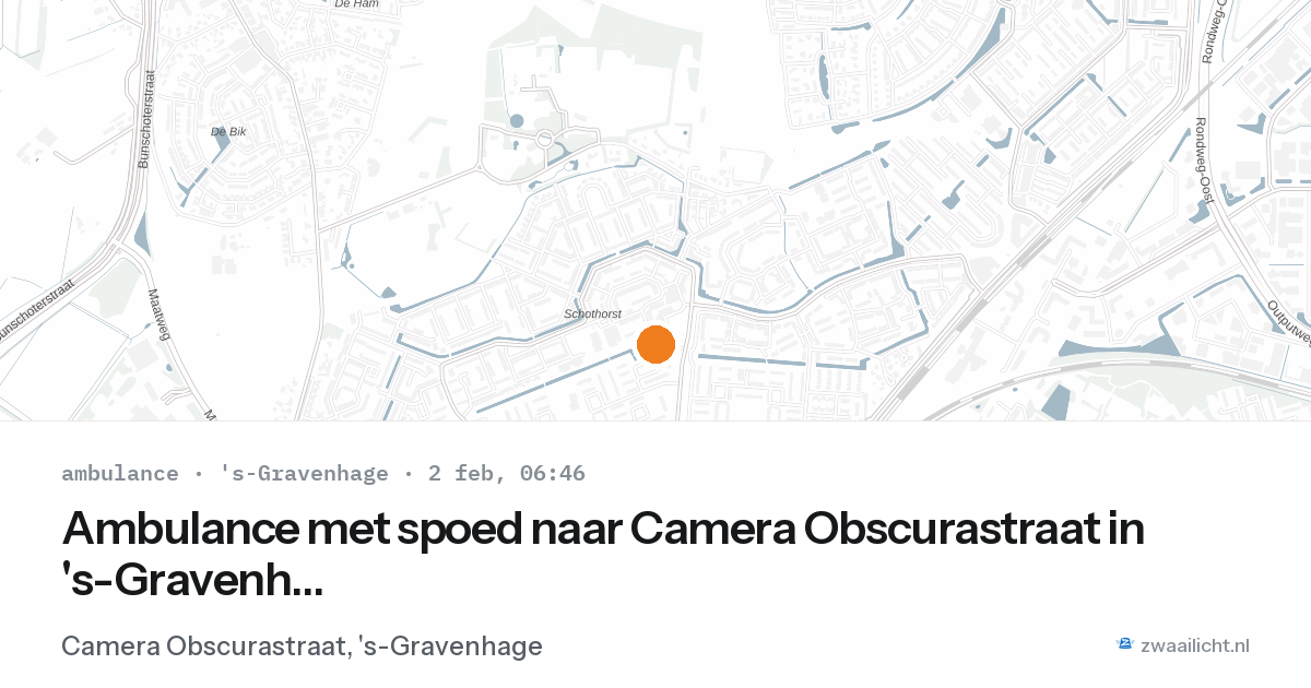 Ambulance met spoed naar Camera Obscurastraat in 's-Gravenhage — 2 feb 2026